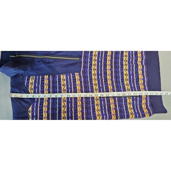 Spyder Vintage Mens M Wool Pullover Half Zip Sweater Purple Yellow - Picture 13 of 14